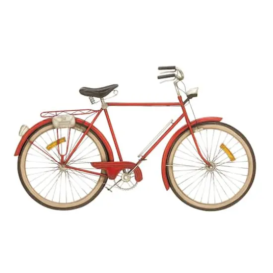 Red Vintage Metal Bicycle Wall Accent {1}