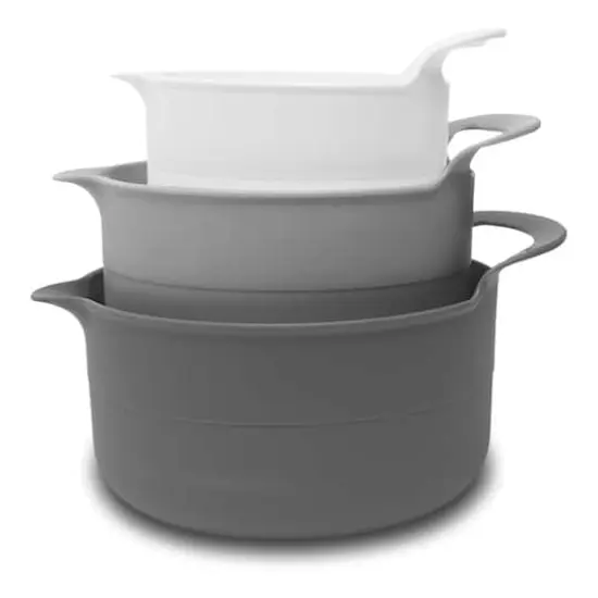 Gray & White Mixing Bowl Set by Makery&trade; {1}
