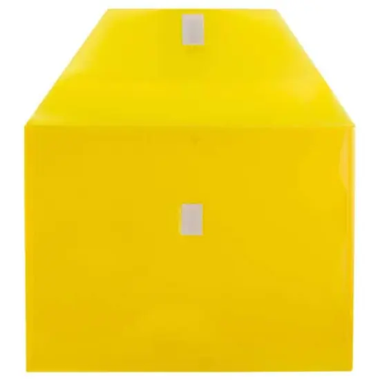 JAM Paper 9.5" x 12.5" Yellow Plastic Hook & Loop Closure Envelopes, 12ct. {5}
