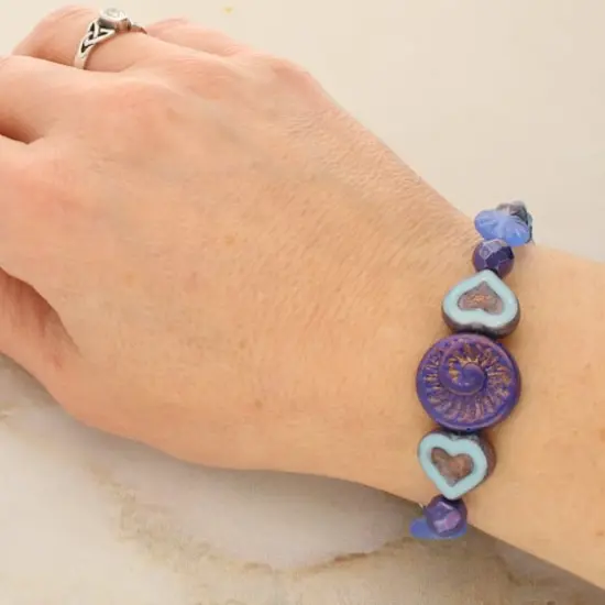 Blue Heart Czech Glass Bead Mix by Bead Landing&trade; {5}