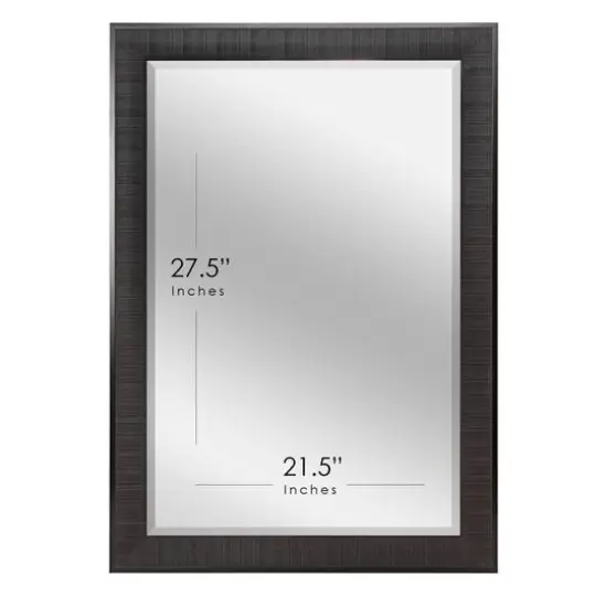 Head West&reg; Rustic Brown Framed Beveled Glass Accent Wall Mirror {4}