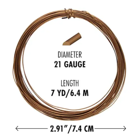 The Beadsmith&reg; Wire Elements&trade; 21 Gauge Tarnish Resistant Half Round Soft Temper Wire, 7yd. Antique Copper {6}