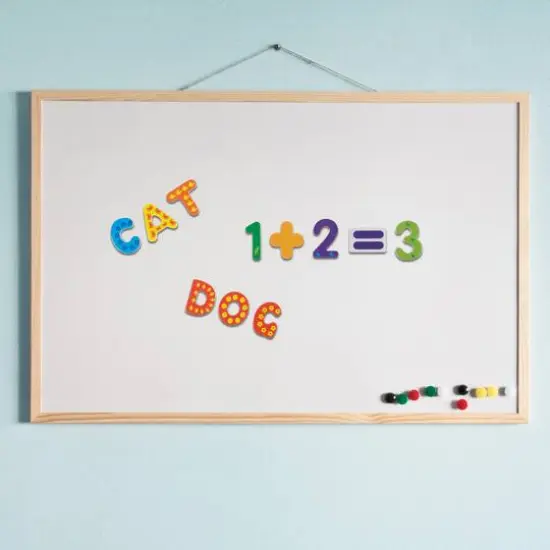 Toy Time Math & Alphabet Wooden Refrigerator Magnets Set {4}