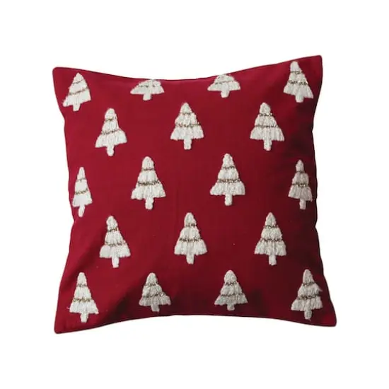 Hello Honey&reg; 20" Red & White Christmas Tree Accent Pillow {1}