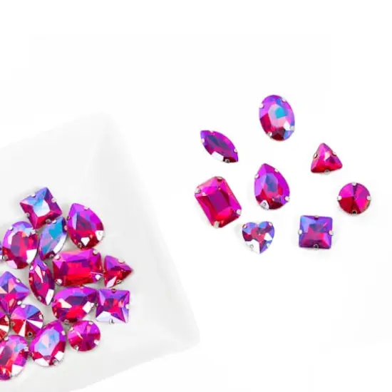 CousinDIY Silver Siam AB Glass Sew-On Rhinestones, 32ct. {5}