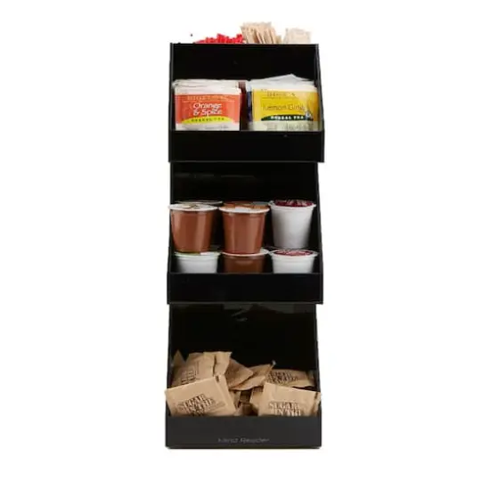Mind Reader Black Acrylic 3-Tier High Quality Coffee and Tea Condiment Organizer {1}