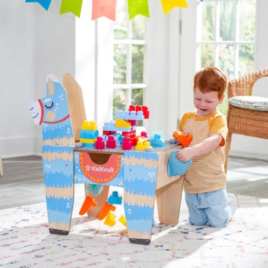 KidKraft Llama Pinata Building Bricks Wooden Table {3}
