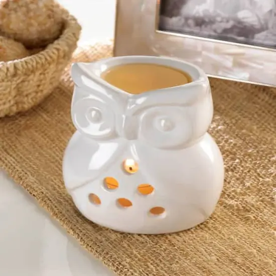 4" Ceramic Charming Owl Candle Oil Warmer {5}