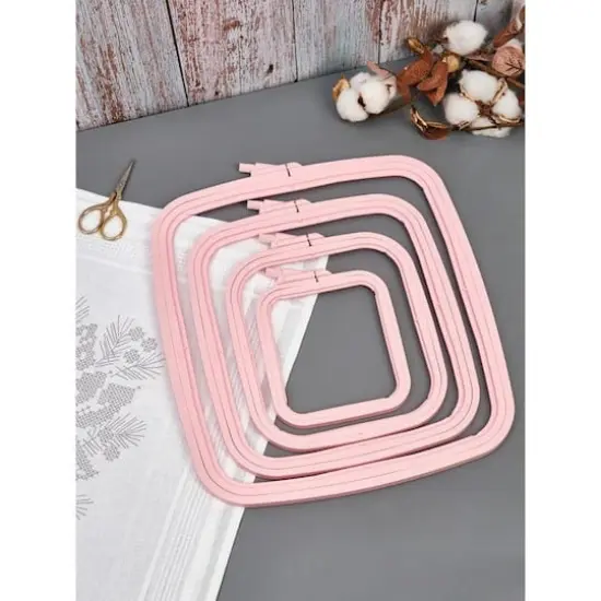Nurge Plastic Square Hoop Pastel Pink {5}