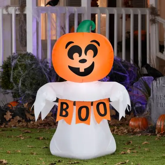 3.5ft. Airblown&reg; Halloween Inflatable Jack-O'-Lantern Ghost {3}