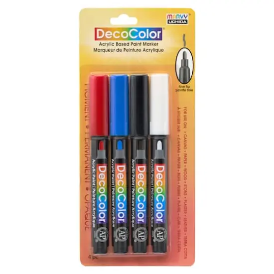 DecoColor&reg; Fine Tip Acrylic Paint Pen Marker Set {4}