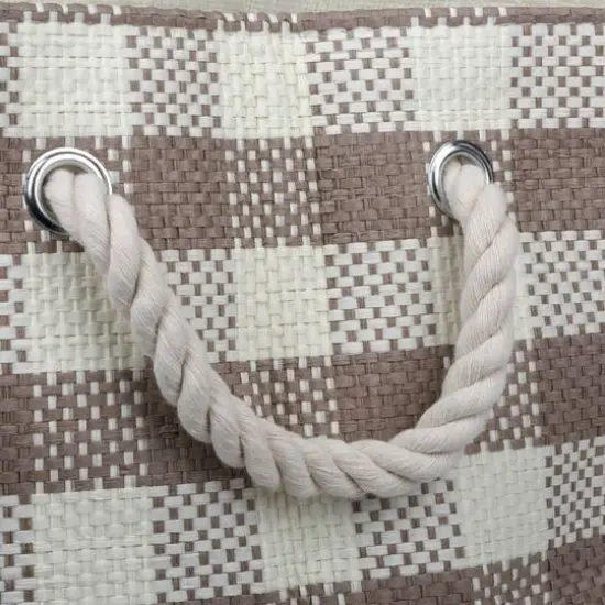 DII&reg; Large Stone Checked Rectangle Woven Paper Basket {5}