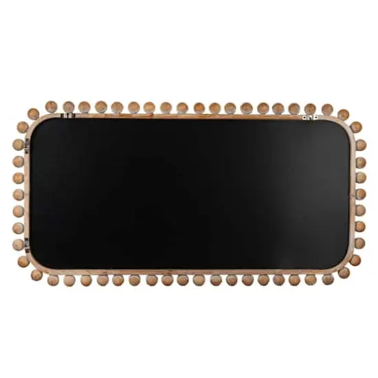 Hello Honey&reg; 45" Natural Boho-Southwestern Beaded Rectangular Firwood Wall Mirror {6}