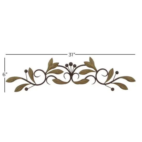 31" Green Metal Traditional Floral Wall D&eacute;cor {8}