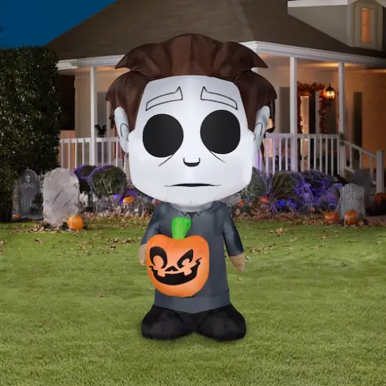 5ft. Airblown&reg; Inflatable Halloween Universal Studios Michael Myers with Jack-o-Lantern {3}