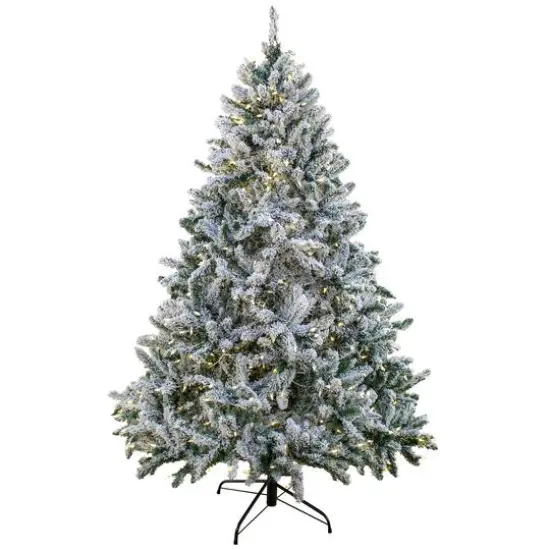 6.5ft. Pre-Lit Snowy Hudson Artificial Christmas Tree, Warm White LED Lights {1}