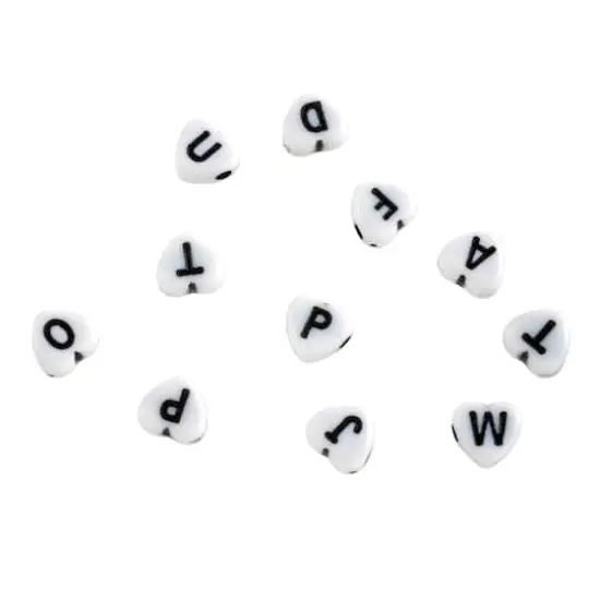Alphabet Acrylic Heart Craft Beads by Bead Landing&trade;, 7mm {4}