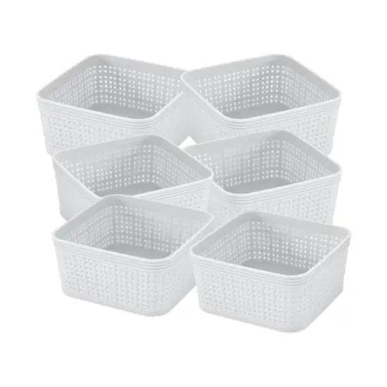 Simplify White Square Organizing Baskets, 6ct. {1}