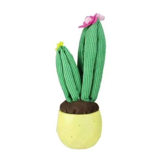 10.5" Artificial Plush Cactus in Yellow Pot {3}