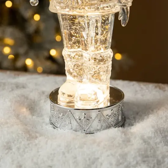 Glitzhome&reg; 12.5" Lighted Acrylic Crystal Nutcracker Figurine Waterglobe {7}