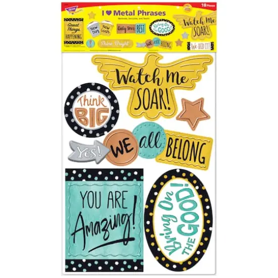Trend Enterprises&reg; I Heart Metal Phrases Bulletin Board Set {4}