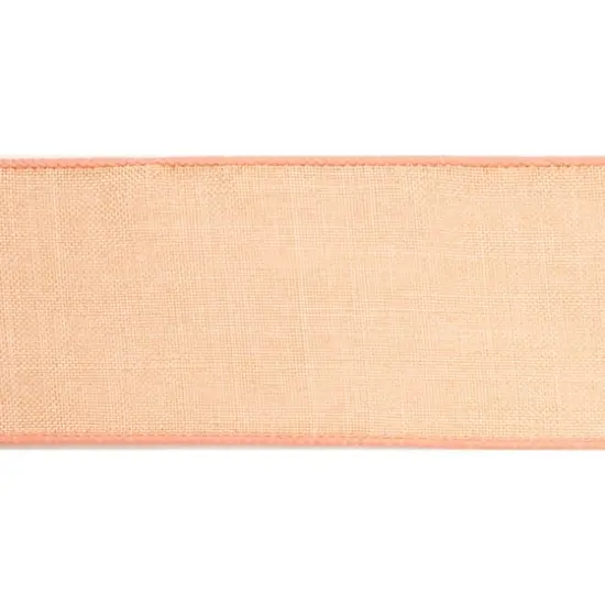 2.5" x 25ft. Faux Linen Wired Ribbon by Celebrate It&trade; D&eacute;cor Coral {4}