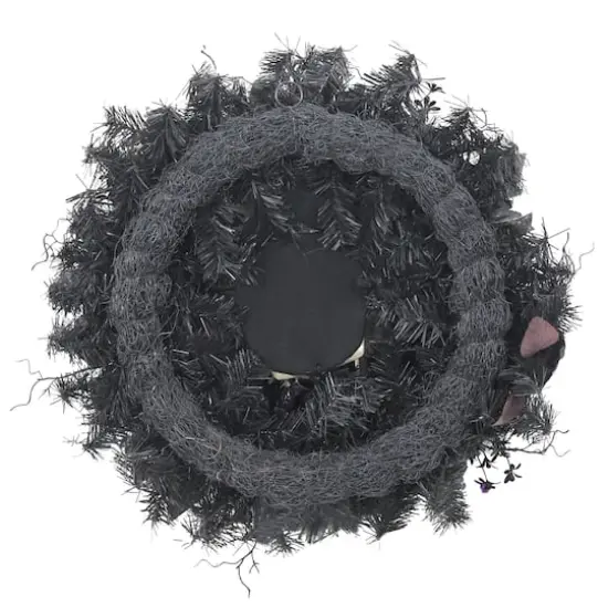 24" Skull with Purple & Black Roses Wreath by Ashland&reg; {3}