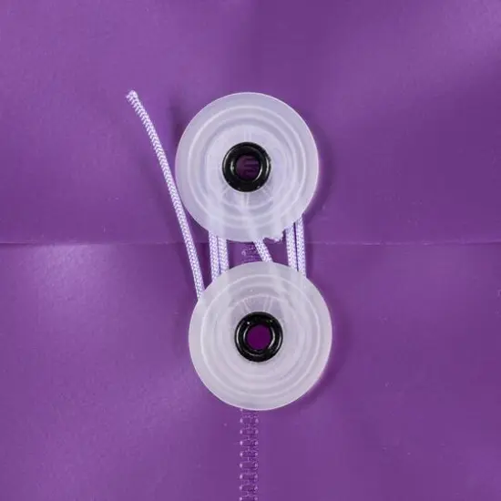 JAM Paper Purple Pearl Plastic Button & String Closure 9.75" x 11.75" Envelopes, 12ct. {5}