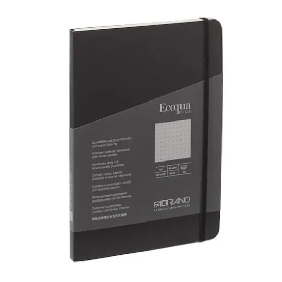 Fabriano&reg; Ecoqua Plus Dotted A5 Fabric-Bound Notebook Black {1}