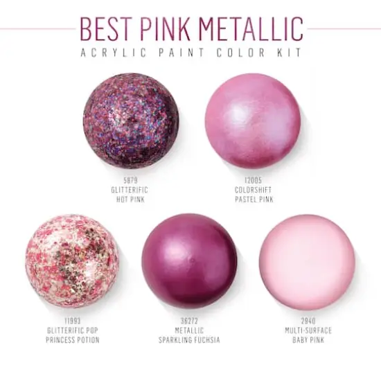FolkArt&reg; Best Pink Metallic Acrylic Color Set {3}
