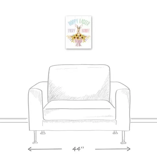 Hoppy Easter Every Bunny 11" x 14" Canvas Wall Art {6}