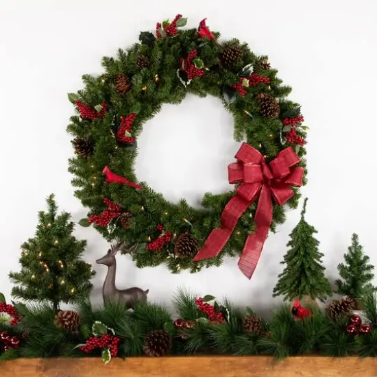 3ft. Pre-Lit Canadian Pine Artificial Christmas Wreath {6}
