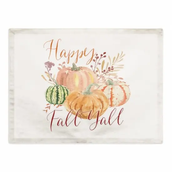 Fall Watercolor Pumpkin Polyester Twill Placemat {1}