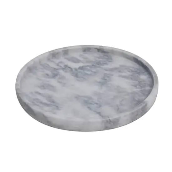 12" White & Gray Round Marble Candle Tray by Ashland&reg; {1}