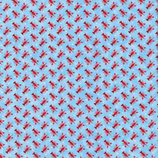 Fabric Traditions Light Blue Lobsters Cotton Fabric {1}