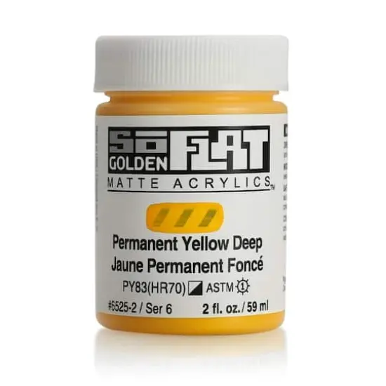 Golden&reg; 2oz. SoFlat Matte Acrylic Paint Permanent Yellow Deep {1}