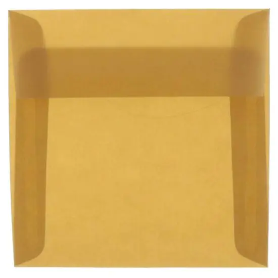 JAM Paper 5.5" x 5.5" Square Translucent Vellum Invitation Envelopes, 25ct. Earth Brown {1}