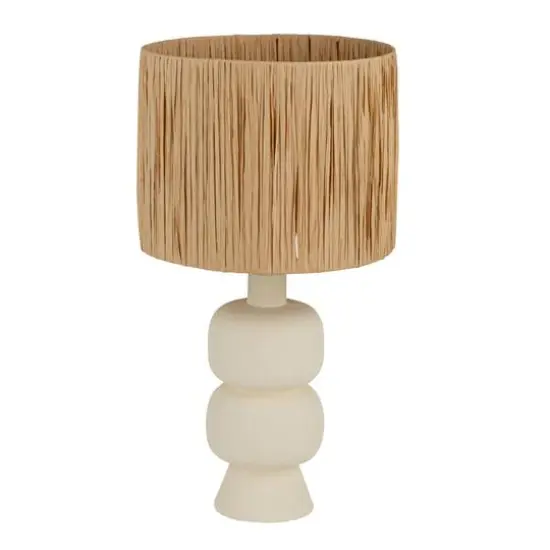 Hello Honey&reg; 20" White & Natural Coastal Charm Stoneware Table Lamp, 2ct. {1}