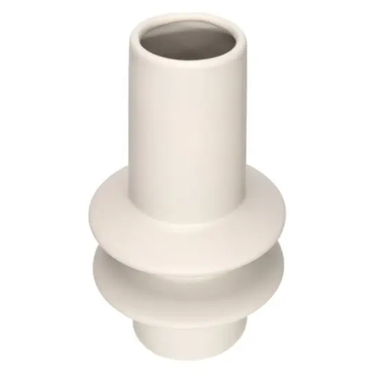 Hello Honey&reg; 9" Taupe Modern Sculptural Stoneware Vase with Latex Glaze {4}