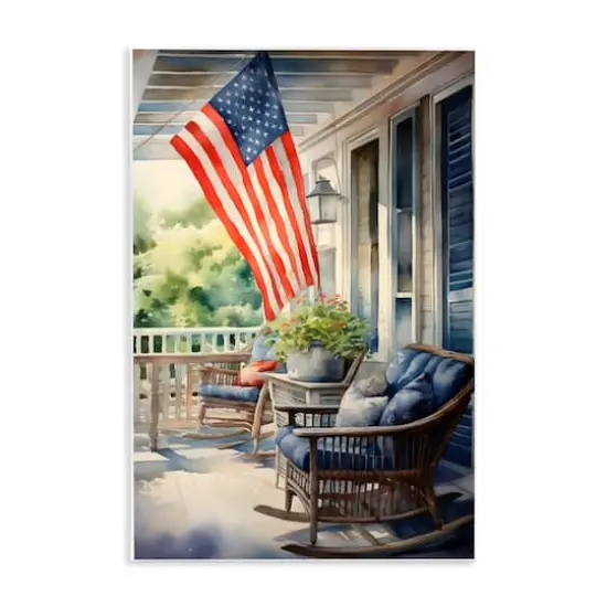 Stupell Industries Porch with American Flag Wall Plaque Art {1}