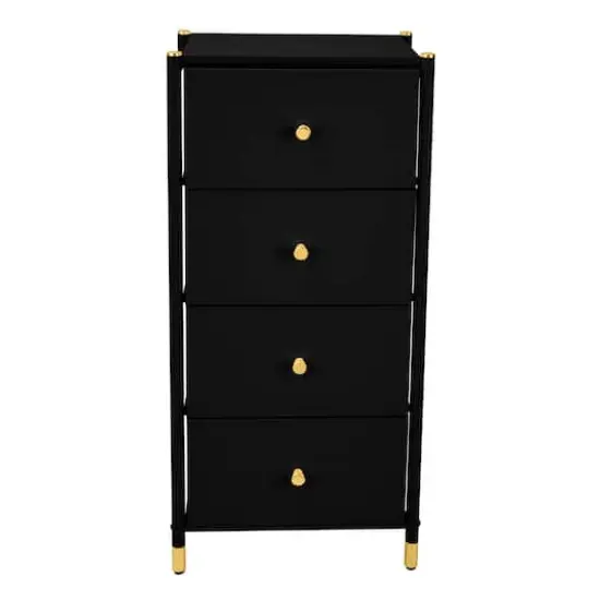 Simplify 4 Drawer Luxury Dresser Black {1}