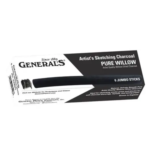 General's&reg; Jumbo Willow Sketch Charcoal Sticks, 6ct. {1}