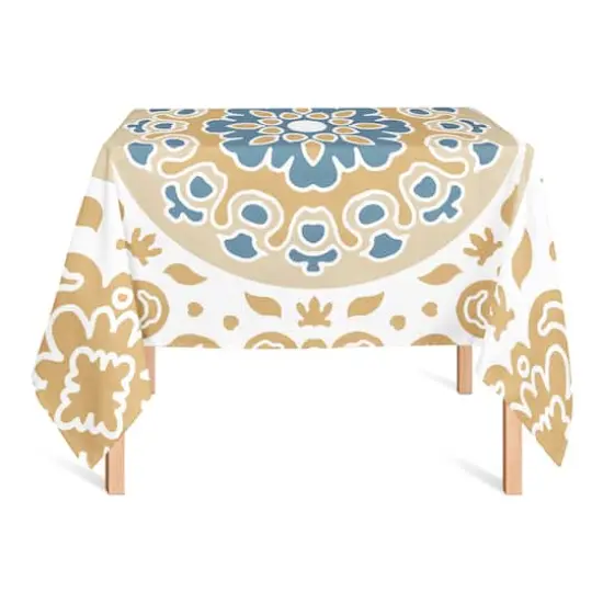 Blue and Yellow Mandala 58" x 58" Tablecloth {3}