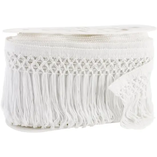 Simplicity&reg; 6" x 10yd. White Chainette Trellis Fringe {1}