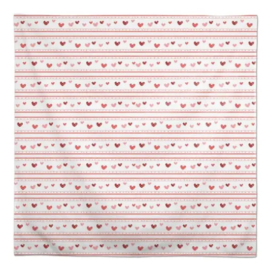 Multi Heart Stripes Pattern 58" x 58" Tablecloth {1}