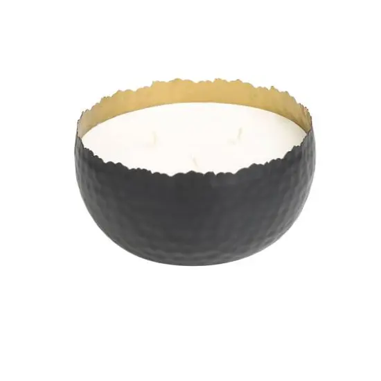 Sauvignon Blanc Scented 3 Wick Candle in Hammered Matte Black Bowl {4}
