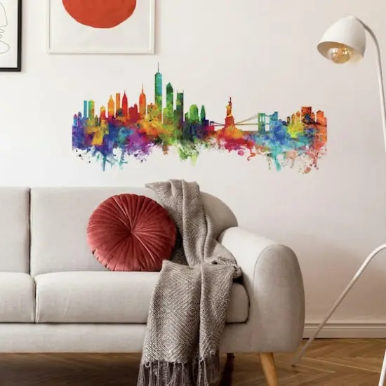 RoomMates New York City Watercolor Skyline Peel & Stick Decals {3}