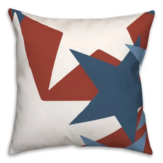 Red, White & Blue Star Pattern Throw Pillow {1}