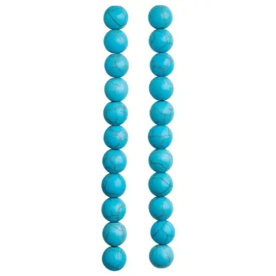 Turquoise Dyed Reconstituted Howlite Round Beads, 10mm by Bead Landing&trade; {4}