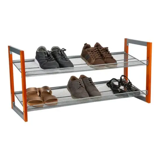 Organize It All Wooden Stackable Shoe Rack {9}